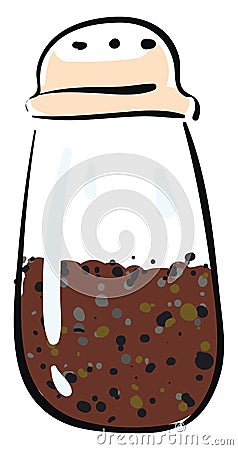 Clipart of a white-colored pepper shaker with an exclamation mark vector or color illustration Vector Illustration