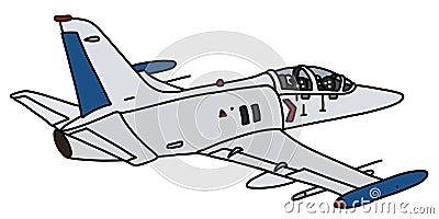 The white combat jet aircraft Vector Illustration