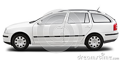 White commercial combi car Stock Photo