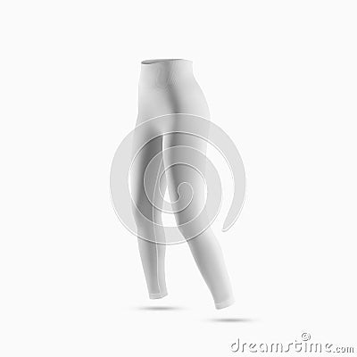 White compression underwear mockup, texture no body leggings, 3D rendering, for design presentation, pattern, side view Stock Photo