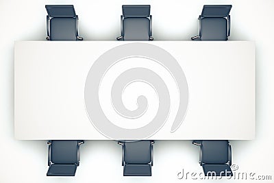 White conference table with chairs Stock Photo