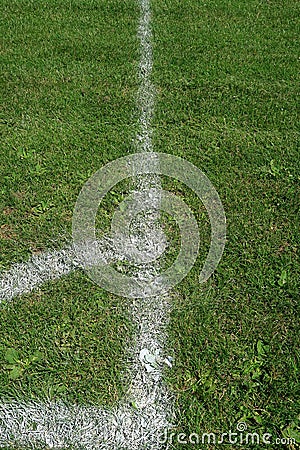 White Corner lines on a playing field Stock Photo