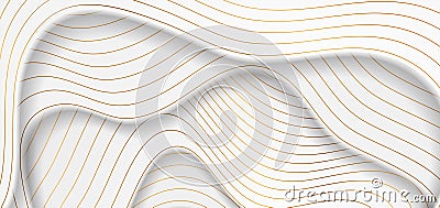 White corporate wavy banner with golden lines Stock Photo