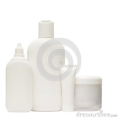 White cosmetic bottle Stock Photo