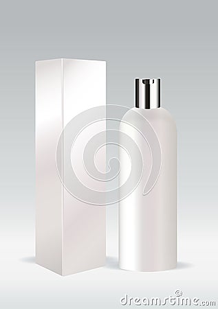 White cosmetic bottle Vector Illustration