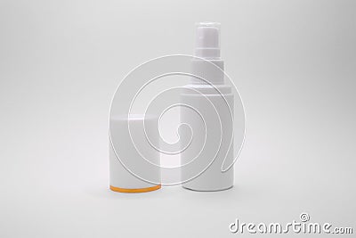White cosmetic spray bottle Stock Photo