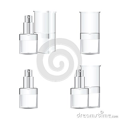 White cosmetics containers. Vector Illustration