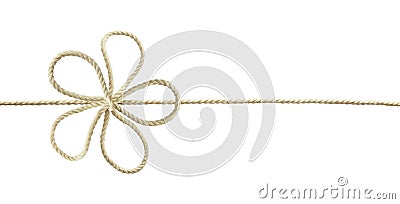 White cotton rope bow in flower shape Stock Photo