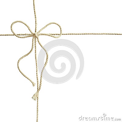 White cotton rope bow Stock Photo