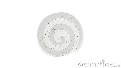 White cotttage cheese with herbes de Provence isolated on a white background. Stock Photo