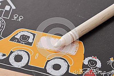 White Crayon Stock Photo