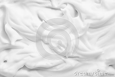 White cream foam texture background. Cosmetic mousse, cleanser, shaving foam, shampoo lather Stock Photo