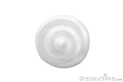 White cream swirl isolated on white background. Cosmetic skincare product swatch. Face moisturizer, body lotion texture Stock Photo