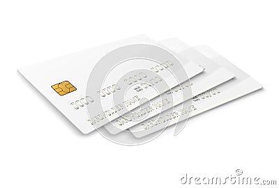 White credit plastic card with emv chip. Contactless payment Editorial Stock Photo