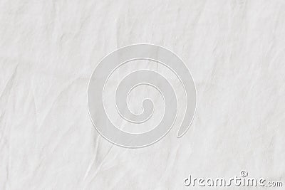 White crinkle linen texture. Closeup of fabric, tablecloth or bed linen. Light empty copy space. Stock Photo