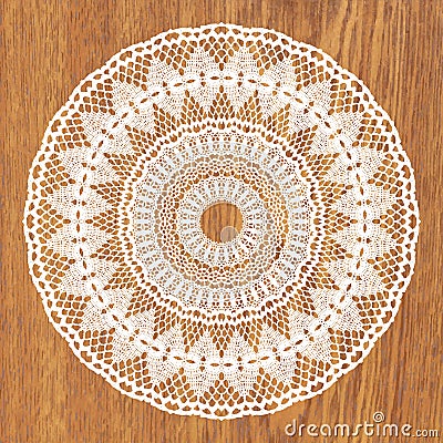 White crochet doily. Vector Illustration