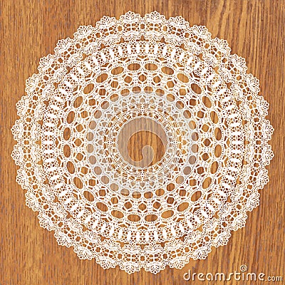 White crochet doily. Vector Illustration