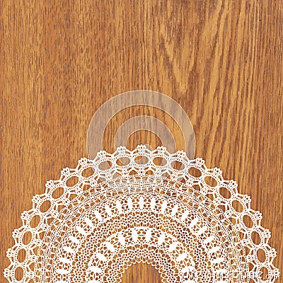 White crochet doily. Vector Illustration