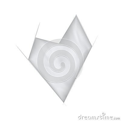 White crooked abstract heart with waving effect Vector Illustration