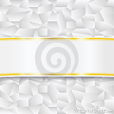 White crumpled paper with banderole Vector Illustration