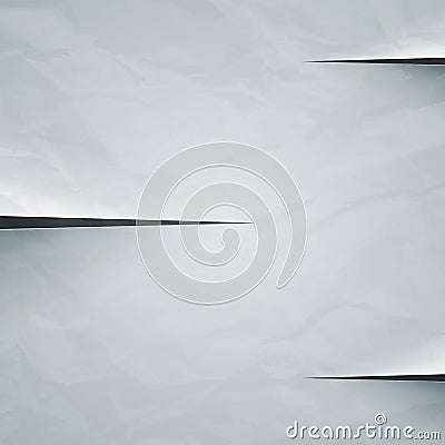 White crumpled paper cut background Vector Illustration