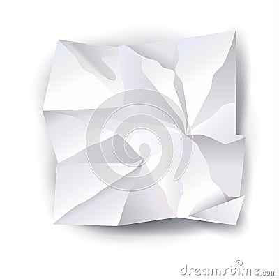 White Crumpled paper with shadow 3D vector Vector Illustration