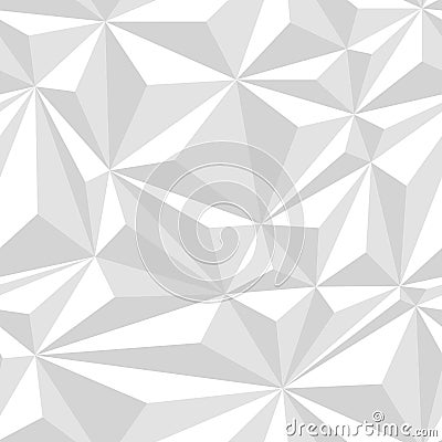 White crumpled paper simple polygonal light abstract seamless pattern, vector background Vector Illustration