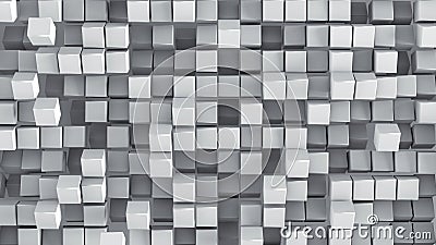 White cubes 3D render background Stock Photo