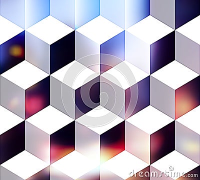 White cubes Vector Illustration