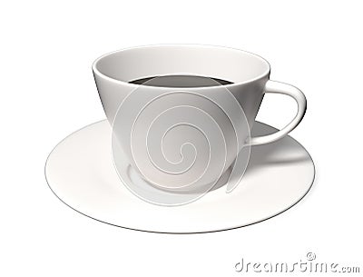 White cup of coffee or tea Stock Photo