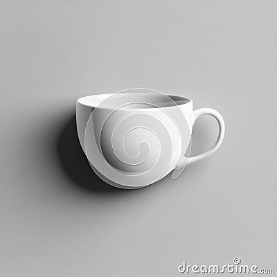 A white cup on a gray surface with no handle, AI Stock Photo