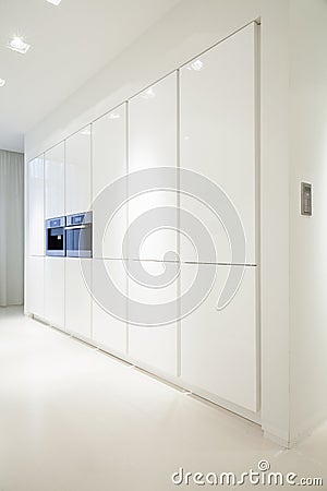 White cupboards Stock Photo