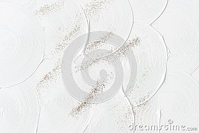 White curve brush stroke texture with gold glitter background Stock Photo