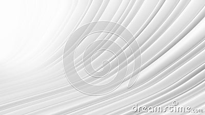 White curved lines, an animated abstract background with white curved waves, 3D rendering Stock Photo