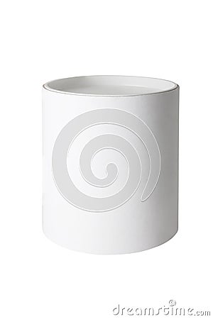 White cylindrical round tub Stock Photo