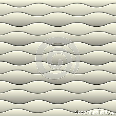 White 3d background. Abstract soft milk wtite 3d seamless waves pattern. 3d paper layers with realistic shadow. Vector Illustration