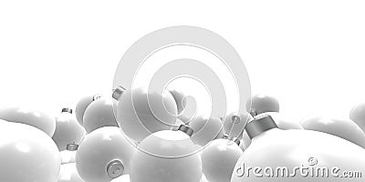 White 3D christmas balls tree globes on white background Stock Photo