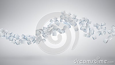 White 3D cubes abstract background Stock Photo