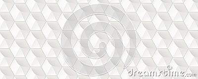 White 3D Effect Hexagon Tiles Vector Illustration