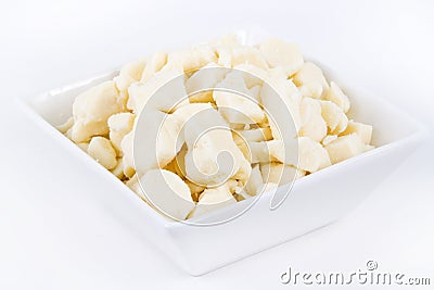 White dairy cheese curd Stock Photo