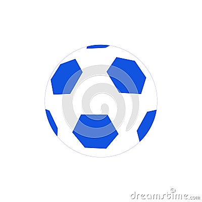 White and dark blue soccer ball on white Vector Illustration