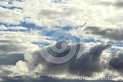 White and dark clouds blue sky Stock Photo