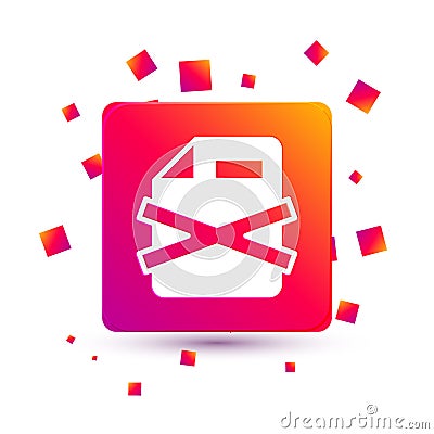 White Delete file document icon isolated on white background. Rejected document icon. Cross on paper. Square color Vector Illustration
