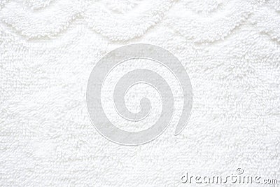 White delicate soft background of fur plush smooth fabric. Clean white new terry towel rolled blanket textile Stock Photo