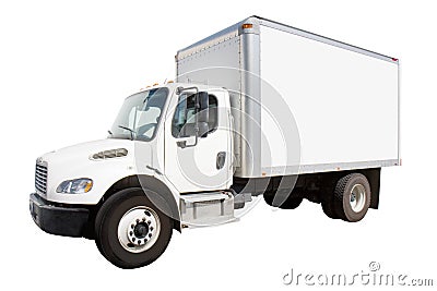 White Delivery Truck Stock Photo