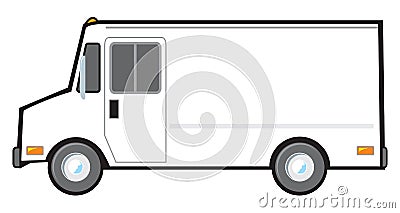 White Delivery Van Vector Illustration