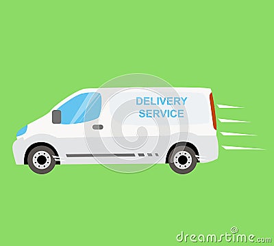 White delivery van Vector Illustration