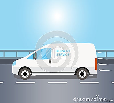 White delivery Van Vector Illustration