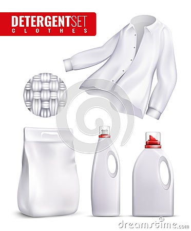 Detergents Clothes Icon Set Vector Illustration