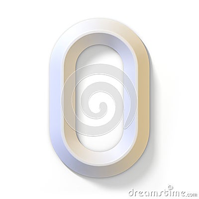 White dimensional font LETTER O 3D Cartoon Illustration